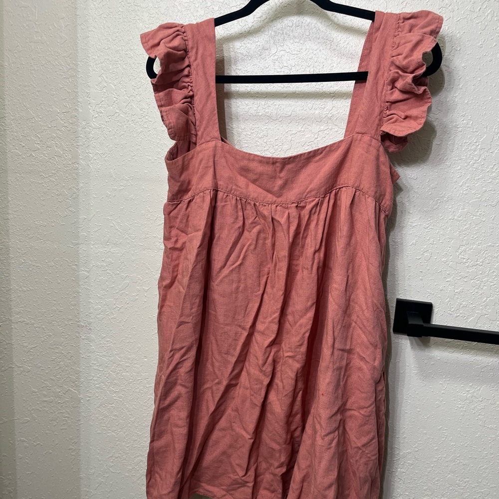 Ruffle Strap Sleeveless Dress in Dusty Rose